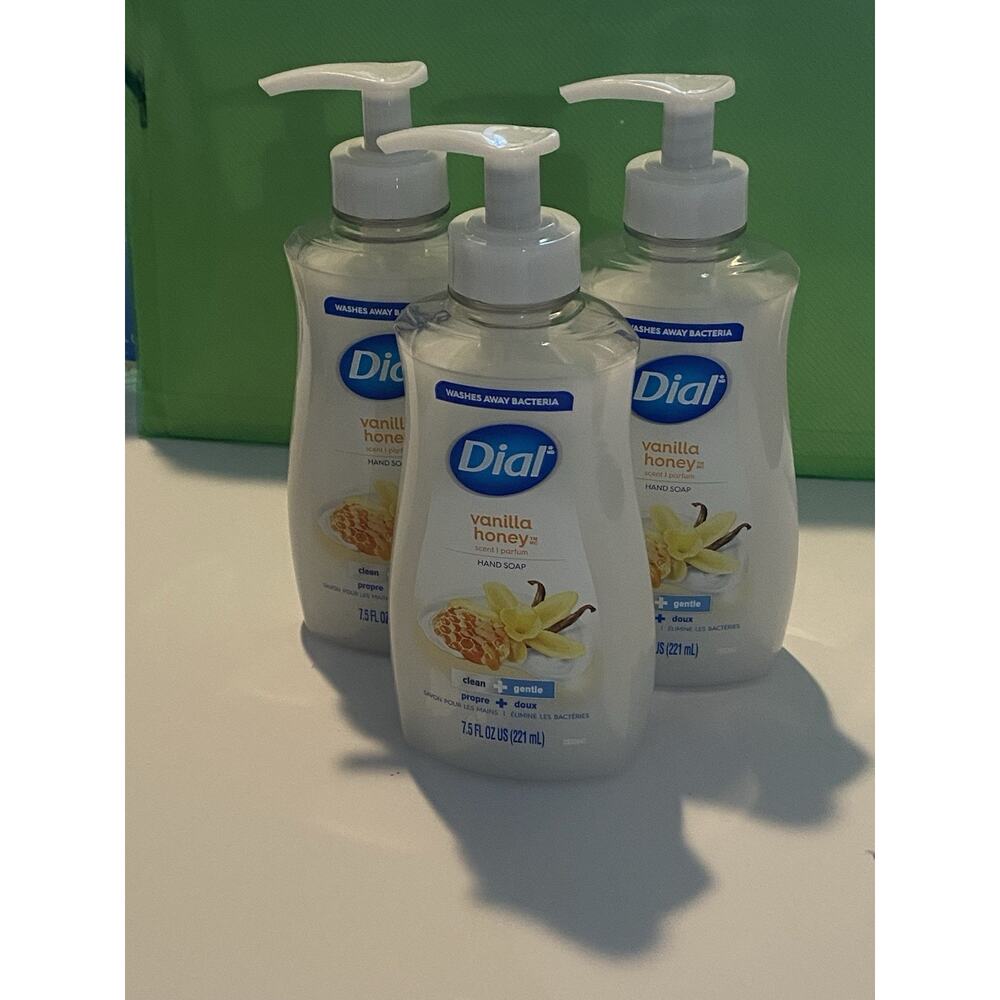 Dial Liquid Hand Soap Refill Vanilla Honey, 7.5 fl Oz, Pack of 3